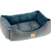 NA Paniers, Transports Et Chatières | Lit chiens et chats couchage chester 60, avec coussin double-face, tweed et velours, lavable, bleu