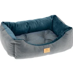 NA Paniers, Transports Et Chatières | Lit chiens et chats couchage chester 60, avec coussin double-face, tweed et velours, lavable, bleu