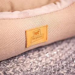 NA Paniers, Transports Et Chatières | Lit chiens et chats couchage chester 60, avec coussin double-face, tweed et velours, lavable, bleu