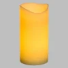 Lotti - Bougie en cire naturelle ivoire à piles 2 led blanc chaud effet flamme h20cm l10cm timer Clearance