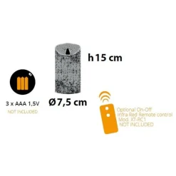 Lotti Bougies, Senteurs Et Bien-Être | - Bougie led en cire ivoire à piles flamme en mouvement h15cm blanc chaud timer