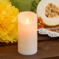 Lotti Bougies, Senteurs Et Bien-Être | - Bougie led en cire ivoire à piles flamme en mouvement h15cm blanc chaud timer