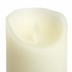 Lotti Bougies, Senteurs Et Bien-Être | - Bougie led en cire ivoire à piles flamme en mouvement h15cm blanc chaud timer