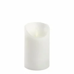 Lotti Bougies, Senteurs Et Bien-Être | - Bougie led en cire naturelle blanche à piles flamme vacillante h12cm timer blanc chaud
