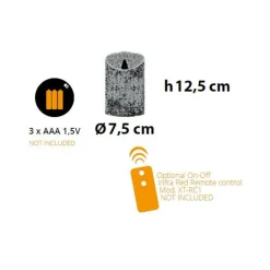 Lotti Bougies, Senteurs Et Bien-Être | - Bougie led en cire naturelle blanche à piles flamme vacillante h12cm timer blanc chaud