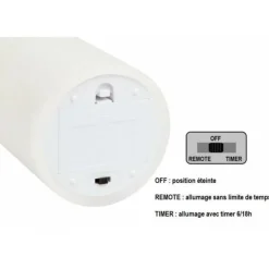 Lotti Bougies, Senteurs Et Bien-Être | - Bougie led en cire naturelle blanche à piles flamme vacillante h12cm timer blanc chaud