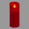 Lotti - Bougie led en cire rouge flamme vacillante à piles h18cm timer blanc chaud Clearance