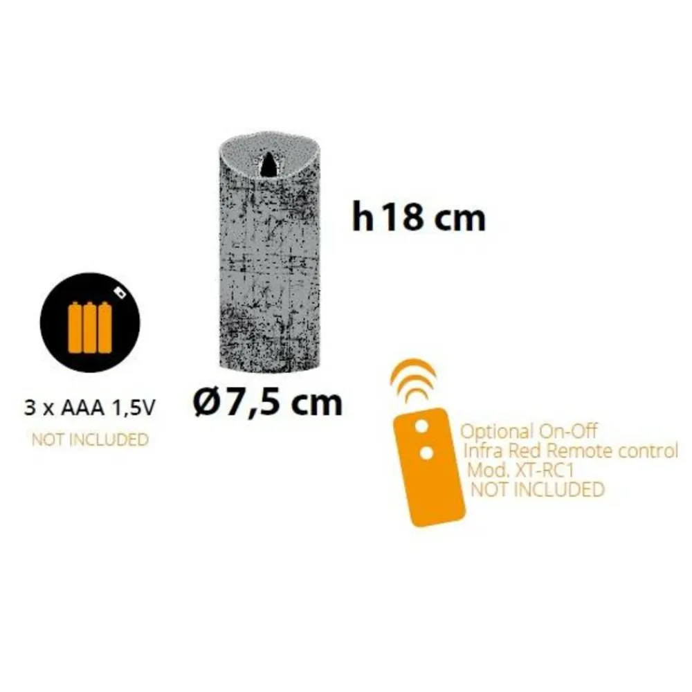 Lotti - Bougie led en cire rouge flamme vacillante à piles h18cm timer blanc chaud Clearance