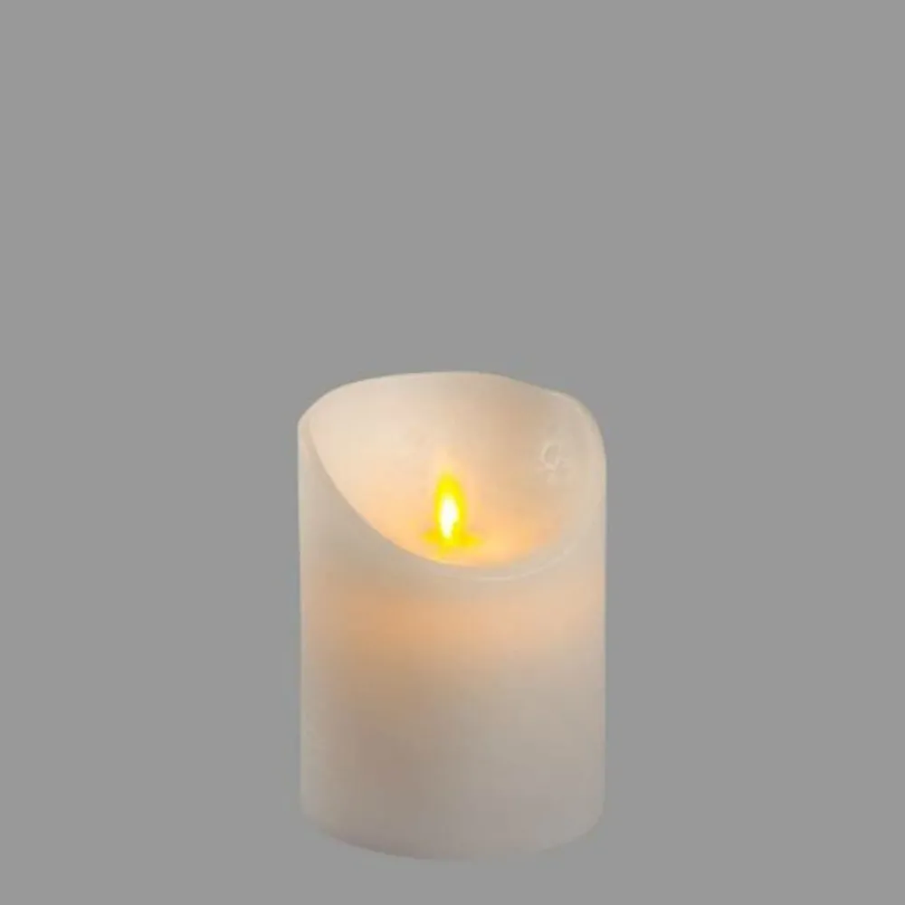 Lotti Bougies, Senteurs Et Bien-Être | - Bougie led à piles cire véritable blanche flamme vacillante h10cm timer blanc chaud