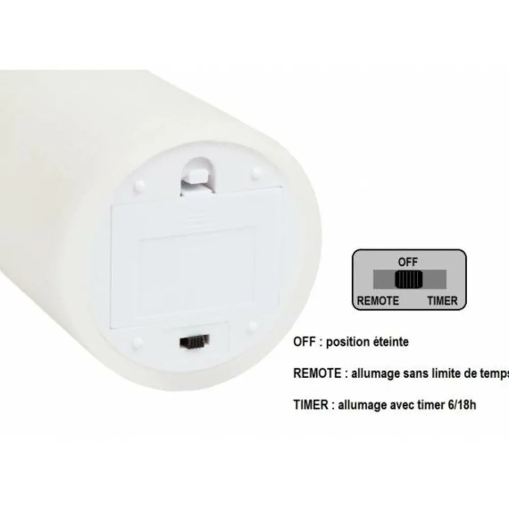 Lotti Bougies, Senteurs Et Bien-Être | - Bougie led à piles cire véritable blanche flamme vacillante h10cm timer blanc chaud