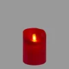 Lotti Bougies, Senteurs Et Bien-Être | - Bougie led vraie cire rouge à piles flamme vacillante h10cm timer blanc chaud