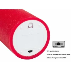 Lotti Bougies, Senteurs Et Bien-Être | - Bougie led vraie cire rouge à piles flamme vacillante h10cm timer blanc chaud