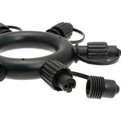 Lotti Eclairage D’Extérieur | - Connecteur en étoile noir 5 sorties pour guirlande guinguette rond ip44 230v