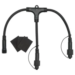 Lotti Eclairage D’Extérieur | - Connecteur noir 2 sorties pour guirlande guinguette ip44 230v