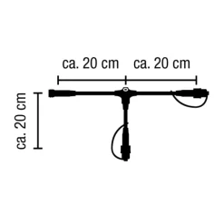 Lotti Eclairage D’Extérieur | - Connecteur noir 2 sorties pour guirlande guinguette ip44 230v