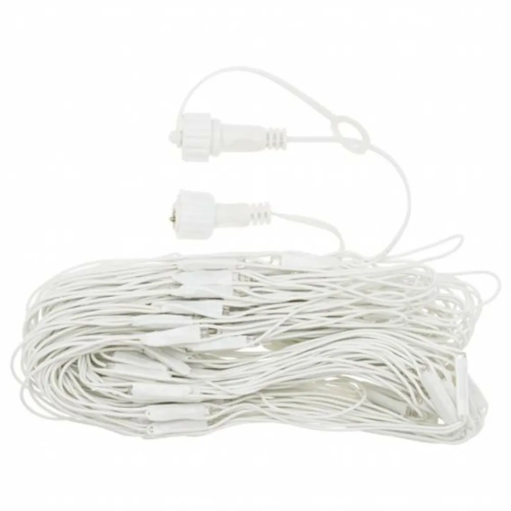 Lotti Eclairage D’Extérieur | - Filet lumineux 2x1m 120 led blanc chaud prolongeable 31v câble blanc ip44 smart connect