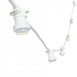 Lotti Eclairage D’Extérieur | - Guirlande guinguette câble blanc 5m 16 douilles e27 connectable 230v luxa professionnelle