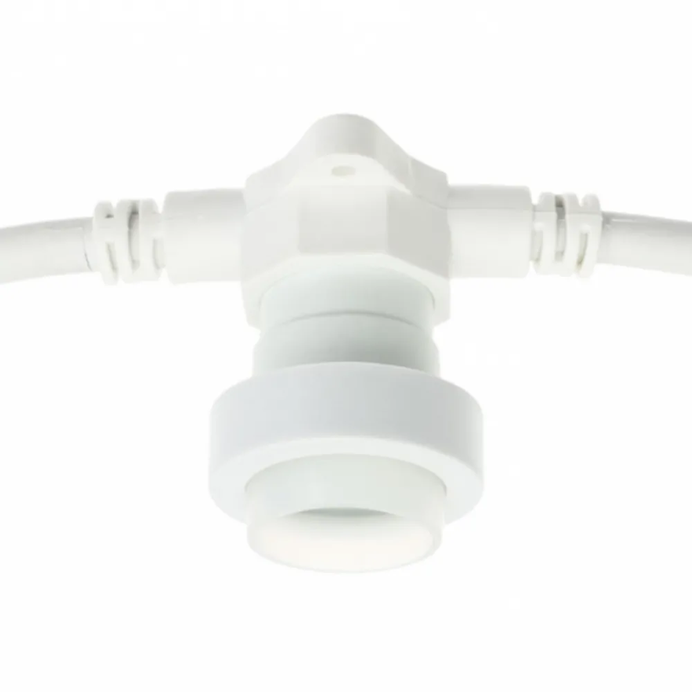 Lotti Eclairage D’Extérieur | - Guirlande guinguette câble blanc 5m 16 douilles e27 connectable 230v luxa professionnelle