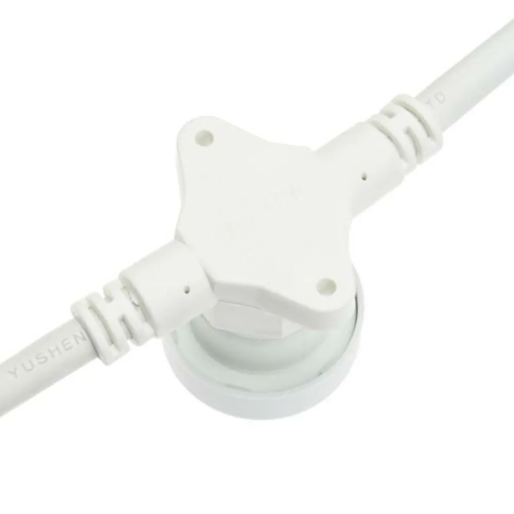 Lotti Eclairage D’Extérieur | - Guirlande guinguette câble blanc 5m 16 douilles e27 connectable 230v luxa professionnelle