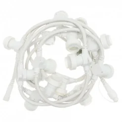 Lotti Eclairage D’Extérieur | - Guirlande guinguette câble blanc 5m 16 douilles e27 connectable 230v luxa professionnelle