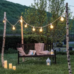 Lotti Eclairage D’Extérieur | - Guirlande guinguette câble blanc luxa 5m 8 douilles e27 prolongeable ip44 230v