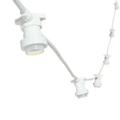 Lotti Eclairage D’Extérieur | - Guirlande guinguette extérieure câble blanc 5m 5 douilles e27 prolongeable ip44 luxa 230v