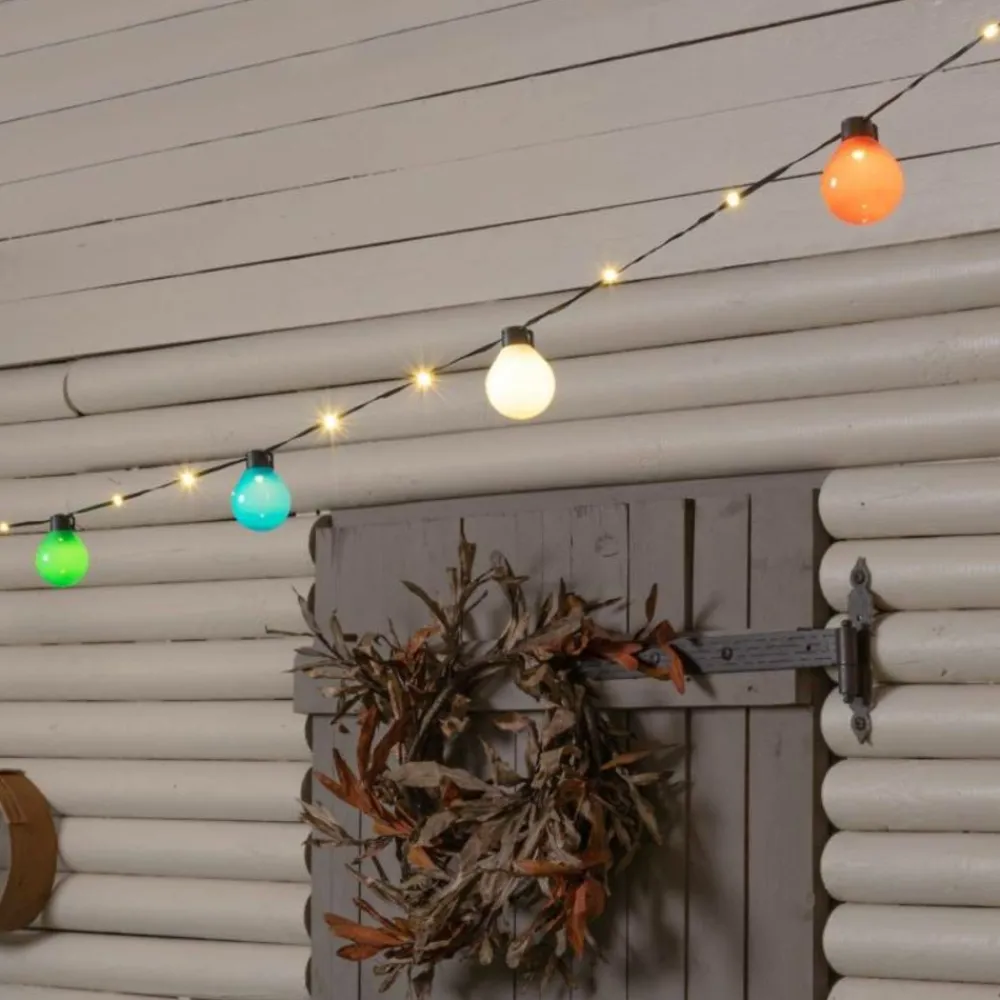 Lotti Eclairage D’Extérieur | - Guirlande guinguette multicolore câble illuminé 25 globes g50 10m