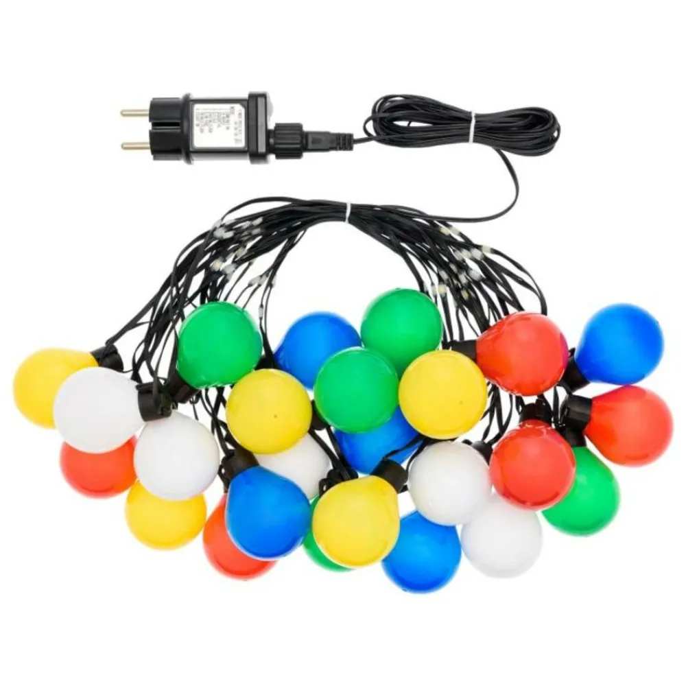 Lotti Eclairage D’Extérieur | - Guirlande guinguette multicolore câble illuminé 25 globes g50 10m