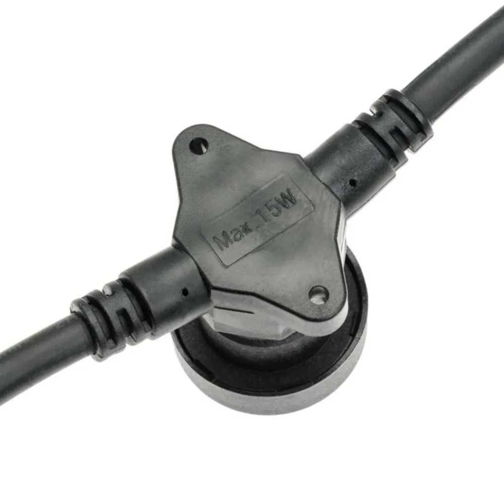 Lotti Eclairage D’Extérieur | - Guirlande guinguette 5m 8 douilles e27 câble noire prolongeable ip44 luxa 230v