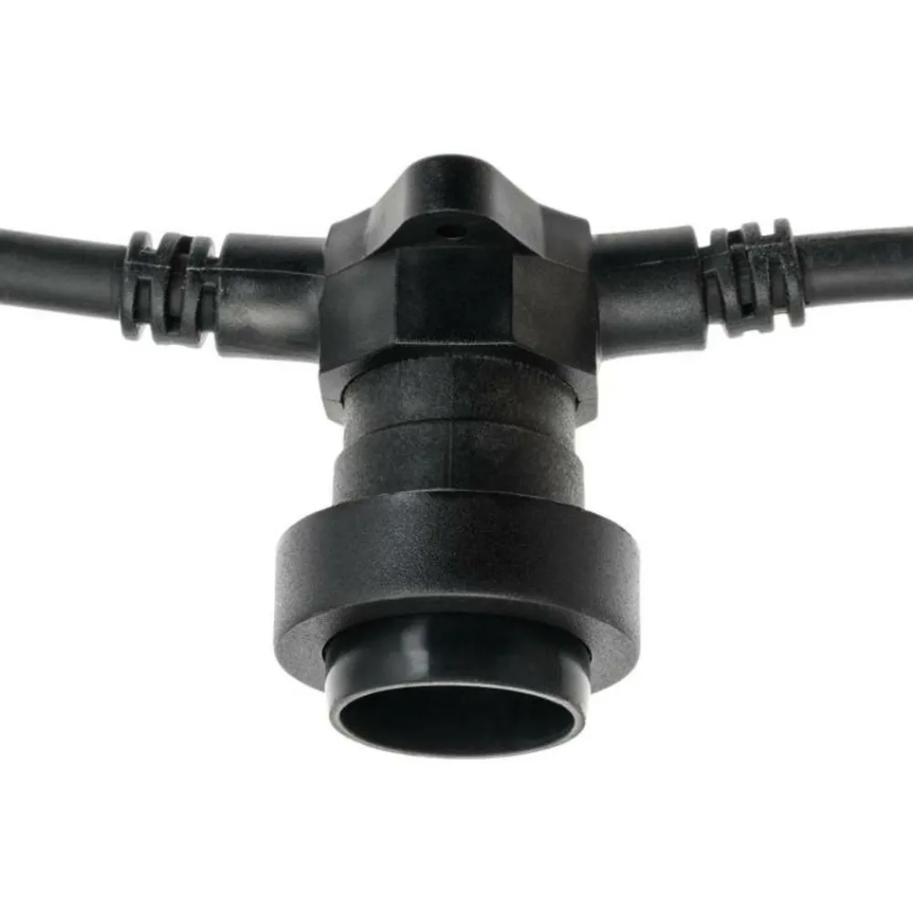 Lotti Eclairage D’Extérieur | - Guirlande guinguette 5m 8 douilles e27 câble noire prolongeable ip44 luxa 230v