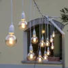 Lotti Eclairage D’Extérieur | - Guirlande guinguette stalactite 5m hauteur 70cm 8 douilles e27 cable blanc luxa 230v ip44