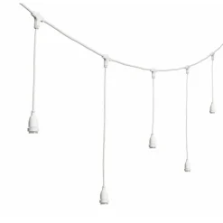 Lotti Eclairage D’Extérieur | - Guirlande guinguette stalactite 5m hauteur 70cm 8 douilles e27 cable blanc luxa 230v ip44