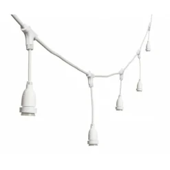 Lotti Eclairage D’Extérieur | - Guirlande guinguette stalactite 5m hauteur jusqu'à 30cm 8 douilles e27 cable blanc connectable luxa 230v ip44