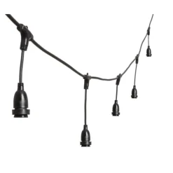 Lotti Eclairage D’Extérieur | - Guirlande guinguette stalactite 5m hauteur 30cm 8 douilles e27 cable noir luxa 230v ip44