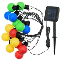 Lotti - Guirlande guinguette solaire 6m 15 ampoules superled g50 multicolore pas cher Outlet