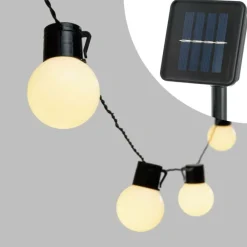 Lotti - Guirlande guinguette solaire 6m 15 ampoules superled g50 blanc chaud opaque pas cher Best