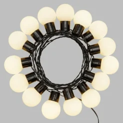 Lotti - Guirlande guinguette solaire 6m 15 ampoules superled g50 blanc chaud opaque pas cher Best