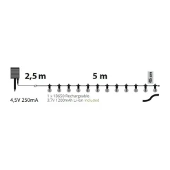 Lotti - Guirlande guinguette solaire 5m 12 ampoules g40 e12 filament led blanc chaud Discount