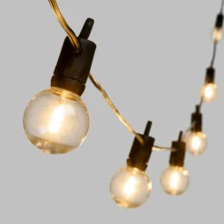 Lotti - Guirlande guinguette solaire 5m 12 ampoules g40 e12 filament led blanc chaud Discount