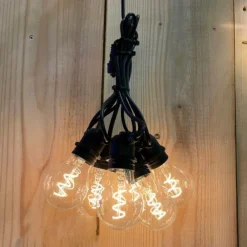 Lotti - Guirlande guinguette vintage extérieur filament spirale blanc chaud basse tension 36v 5m 10 led extensible Sale