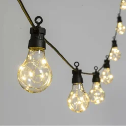 Lotti Eclairage D’Extérieur | - Guirlande lumineuse guinguette 10 ampoules fil de lumière micro led étanche