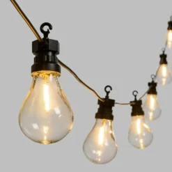 Lotti Eclairage D’Extérieur | - Guirlande lumineuse style guinguette 5m 10 ampoules poire led filament blanc chaud prolongeable 24v