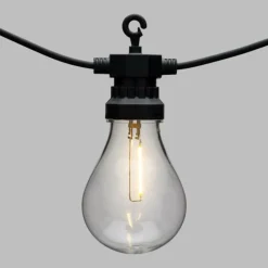 Lotti Eclairage D’Extérieur | - Guirlande lumineuse style guinguette 5m 10 ampoules poire led filament blanc chaud prolongeable 24v