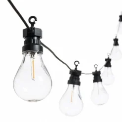 Lotti Eclairage D’Extérieur | - Guirlande lumineuse style guinguette 5m 10 ampoules poire led filament blanc chaud prolongeable 24v