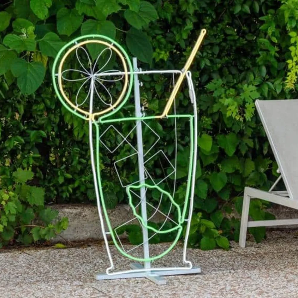 Lotti Objets De Décoration | - Lampe néon mojito 115x75 cm 832 led blanc chaud vert blanc froid ip44