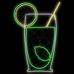 Lotti Objets De Décoration | - Lampe néon mojito 115x75 cm 832 led blanc chaud vert blanc froid ip44
