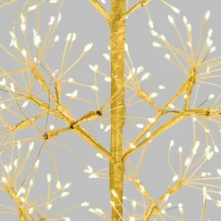 Lotti Eclairage D’Extérieur | - Sapin lumineux rich champagne h180cm 1800 microled flashled avec rameaux