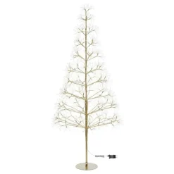 Lotti Eclairage D’Extérieur | - Sapin lumineux rich champagne h180cm 1800 microled flashled avec rameaux
