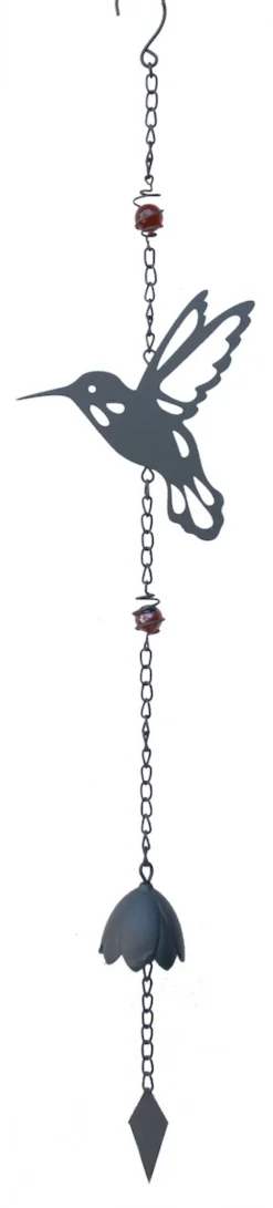 Louis Moulin - Carillon en forme de colibri avec perles - anthracite Online
