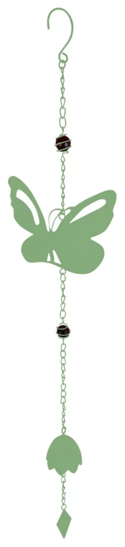 Louis Moulin Objets De Décoration | - Carillon en forme papillon avec perles - vert pâle